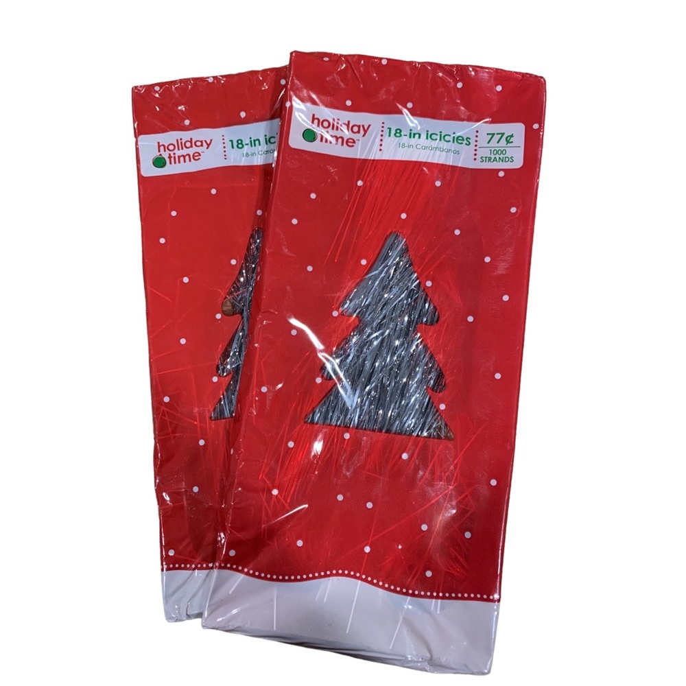 Tinsel Icicles 2 NEW packages Christmas retro silver